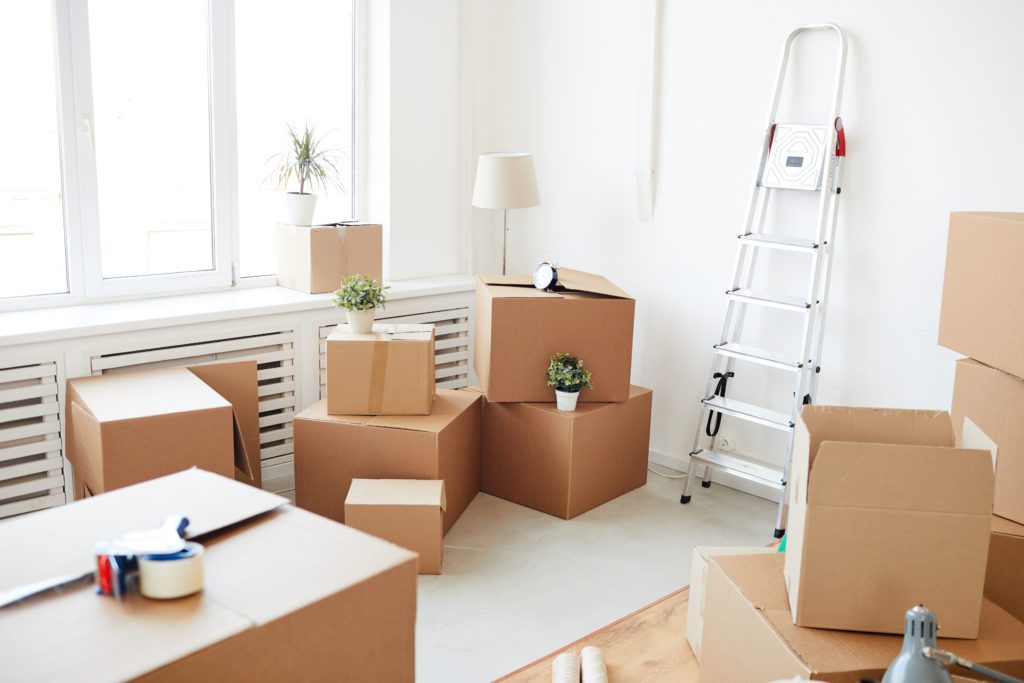 Plan ahead - Stacked moving boxes
