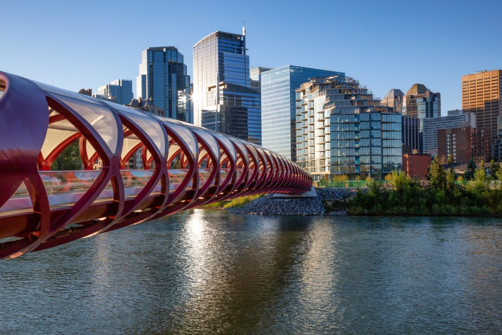 Peace Bridge across Bow River, Calgary
