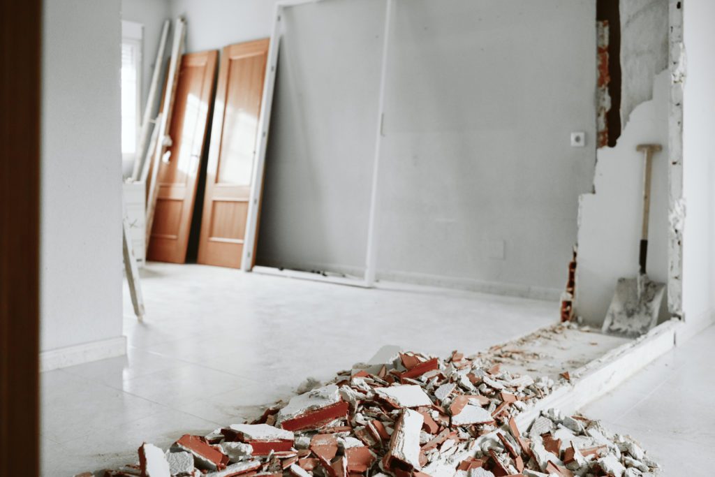  torn down wall during home renovation