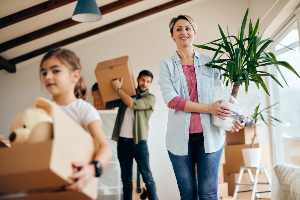 family moving into new home