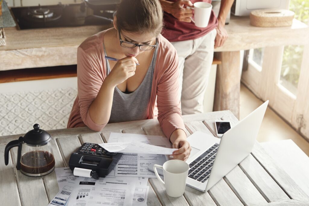woman reviewing her mortgage options
