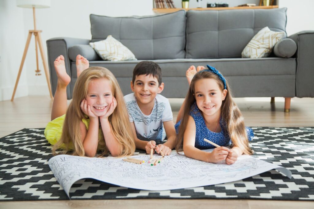 Young kids coloring