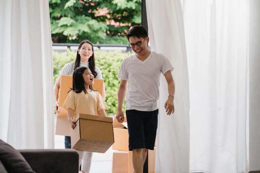 Asian family moving in