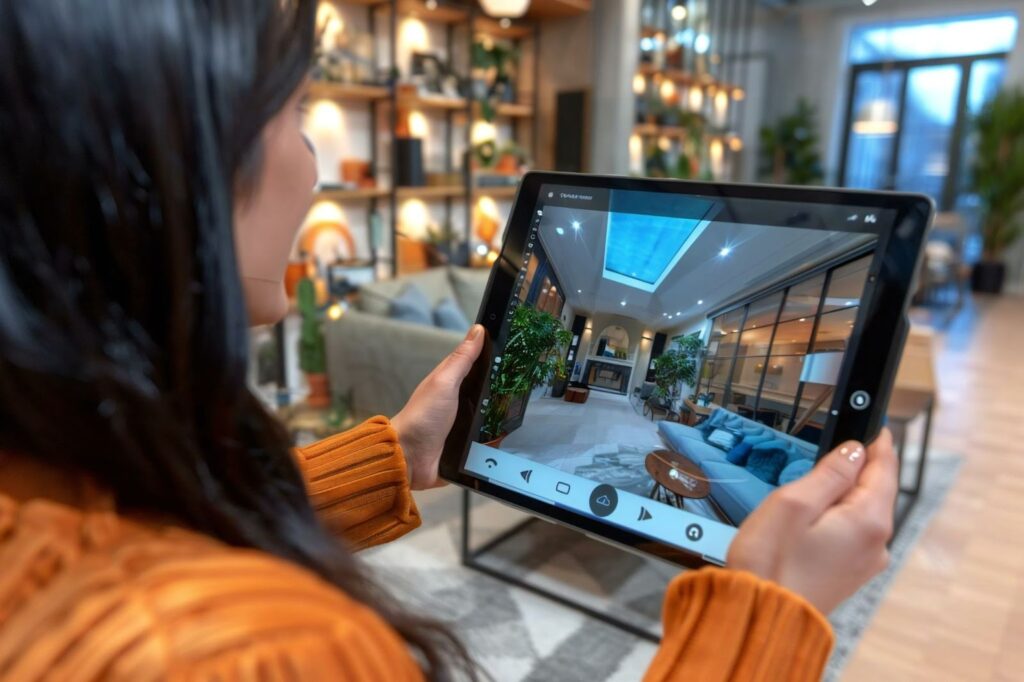 A realtor doing a virtual house tour